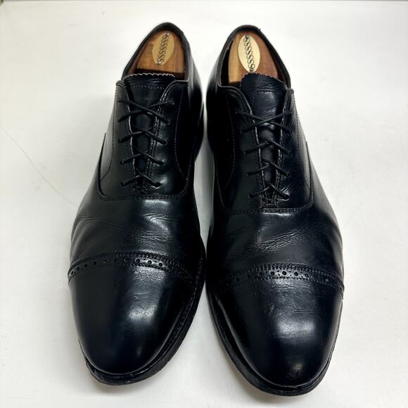 VERY GOOD Alden 901 Perf Tip Bal Oxford (Black Calf) Made in USA 9